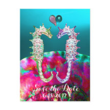 Verliebte Seepferdchen,blaue rosa Nacre,Save the D