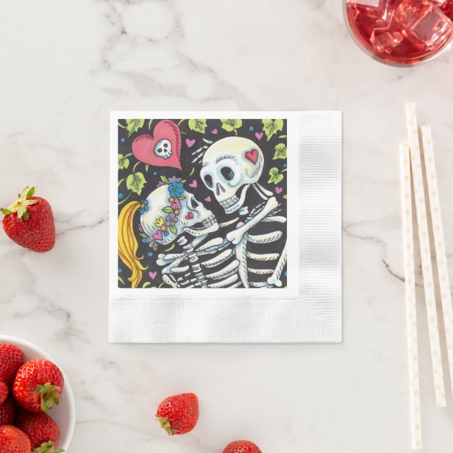VERLIEBTE UNTER DER IVY, SCHWEETHEART SKELETONS EM SERVIETTE (Beispiel)