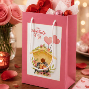 Verliebte-Vögel Valentinstag Geschenktüte Klein