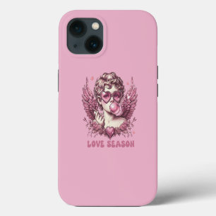 Verliebter Amor mit rosaroter Brille und Bubble Gu iPhone Hülle