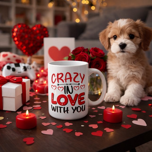 Verliebter Valentinstag-Typografie Kaffeetasse (Von Creator hochgeladen)