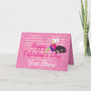 Verliebtes Mädchen  Feiertagskarte