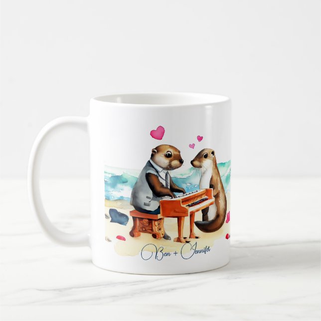 Verliebtes Otterpaar Kaffeetasse (Links)