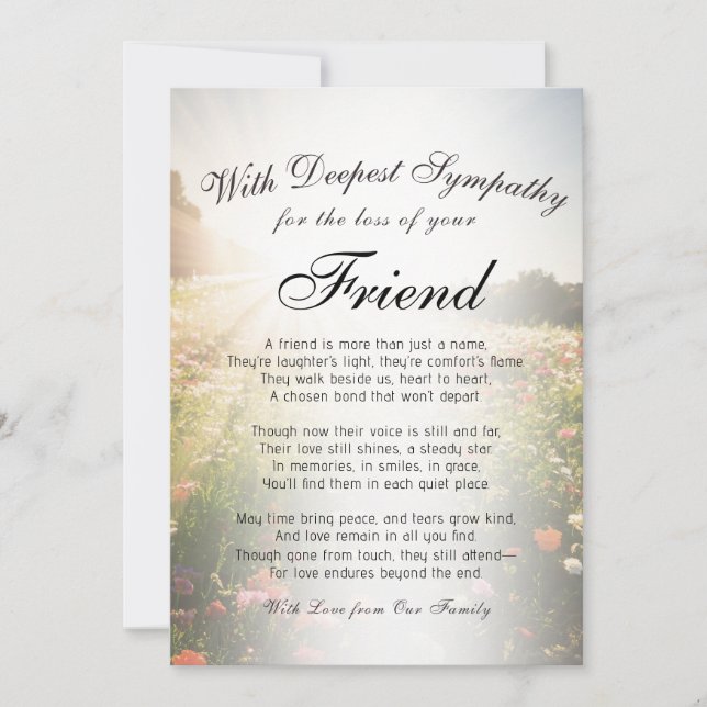 Verlieren eines Memorial Karte (Vorderseite)