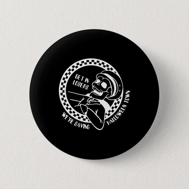 Verlieren Sie Lazy Halloween Kostümspass Skelett Button (Vorderseite)