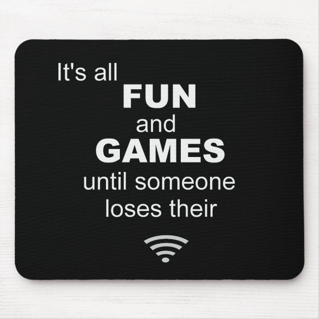 Verlierende WiFi-Internet-Mäusematte - Schwarzes Mousepad (Vorne)