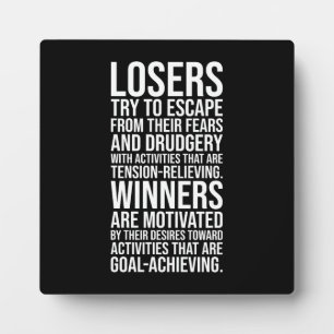 Verlierer gegen Gewinner - Fitnessstudio, Hustle,  Fotoplatte