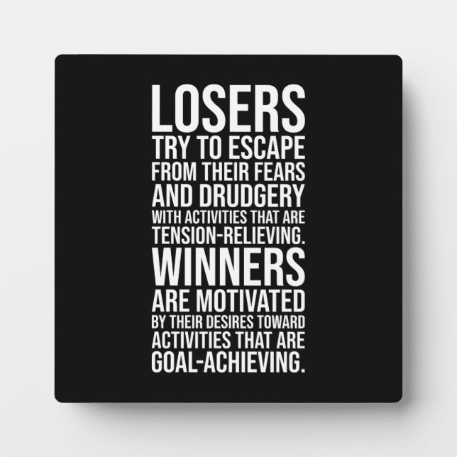 Verlierer gegen Gewinner - Fitnessstudio, Hustle,  Fotoplatte (Vorderseite)