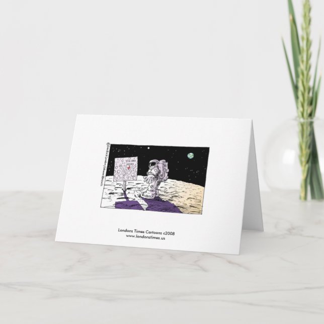 Verlierte Astronautenrutsch-Grußkarte Karte (Vorderseite)