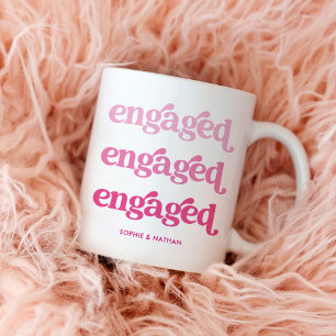 Verlobt Boho Pink Gradient Text Kaffeetasse
