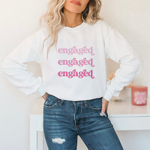 Verlobt   Boho Pink Gradient Text Sweatshirt