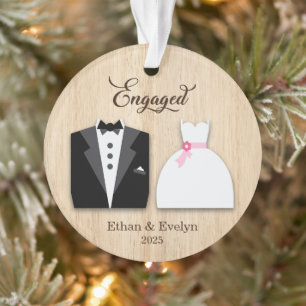 Verlobt für Bride & Groom Illustration Personalize Ornament