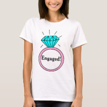 Verlobt! Großer Cartoon Diamond Ring T - Shirt