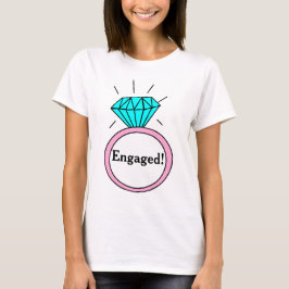 Verlobt! Großer Cartoon Diamond Ring T - Shirt