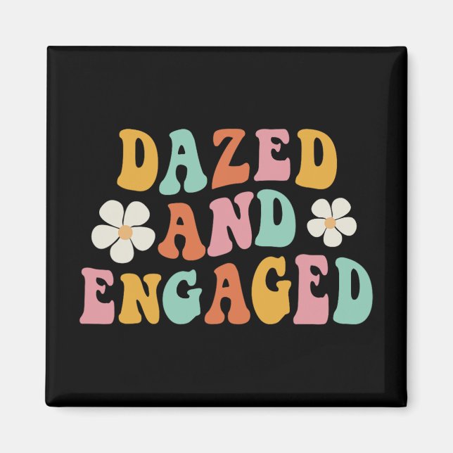 Verlobte Blume Groovy Bachelorette Teil Magnet (Vorne)