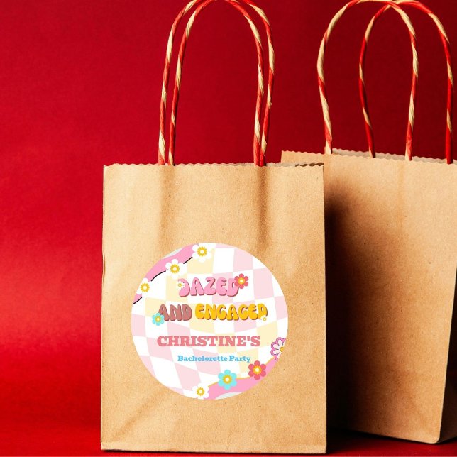 Verlobte Dekoration im Junggeselinnen-Abschied der Runder Aufkleber (Von Creator hochgeladen)