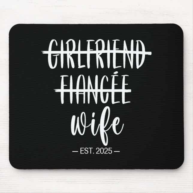 Verlobte Ehefrau 2025 Just Married Wedding H Mousepad (Vorne)