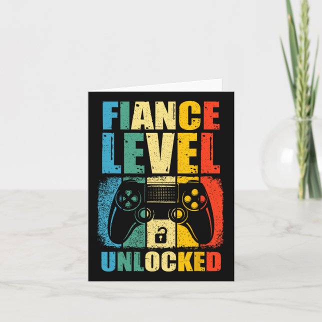 Verlobte-Level-Unlock-Wedding-Gamer-Groom zu Bl Karte (Vorderseite)