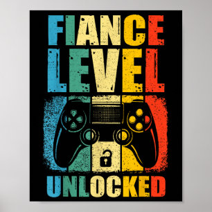 Verlobte-Level-Unlock-Wedding-Gamer-Groom zu Bl Poster