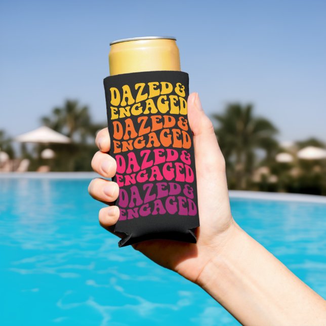 Verlobte Retro-Rainbow-Typografie Selters Dosenkühler (In Situ Pool)