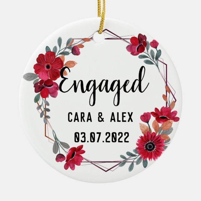 Verlobte Verlobung Geschenke für Personalisierte P Keramik Ornament (Vorne)