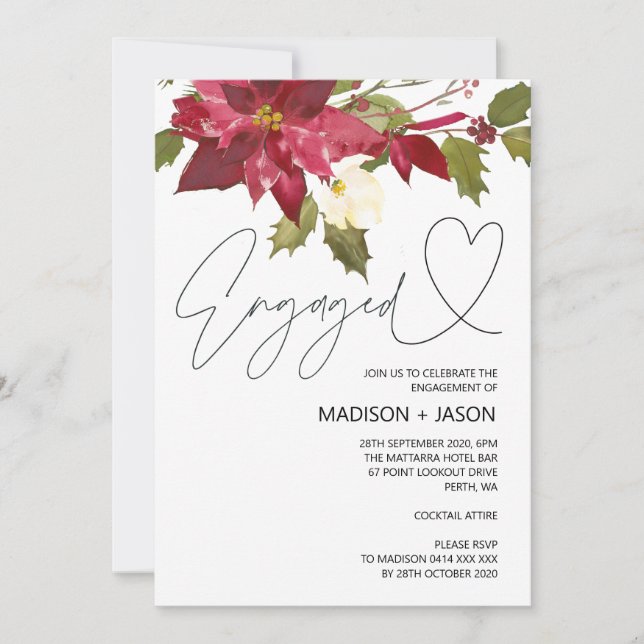 Verlobte Weihnachtsparty Einladung (Vorderseite)