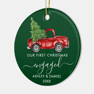 Verlobter Truck-Kalligrafie-FOTO Keramik Ornament