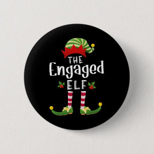Verlobter Weihnachtself passendes Schlafanzug-Weih Button