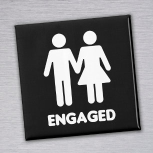 Verlobtes Paar (weiße Silhouette) Magnet