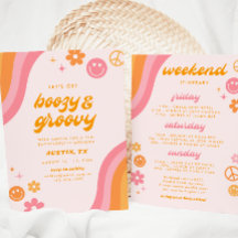 Verlobtes Rosa und Orange Bachelorette Wochenende