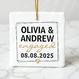 Verlobtes Schwarzes Foto Keramikornament