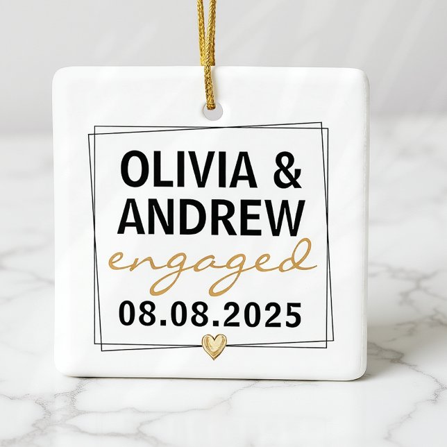 Verlobtes Schwarzes Foto Keramikornament (Von Creator hochgeladen)