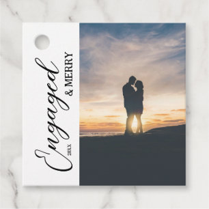 Verlobtes und Merry Couple Foto Geschenkanhänger