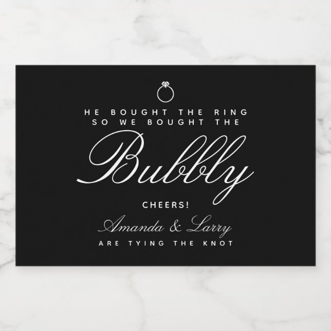 Verlobung binden Mini Sparkling Weinkeller (Einzelnes Label)