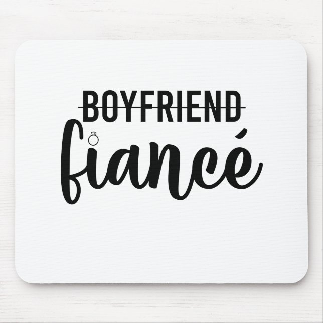 Verlobung Boyfriend Verlobte Verheiratet Man Weddi Mousepad (Vorne)