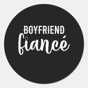 Verlobung Boyfriend Verlobte Verheiratet Man Weddi Runder Aufkleber