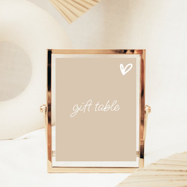 Verlobung Bridal Table Top-Zeichen mit Herz Sockelschild (Von Creator hochgeladen)