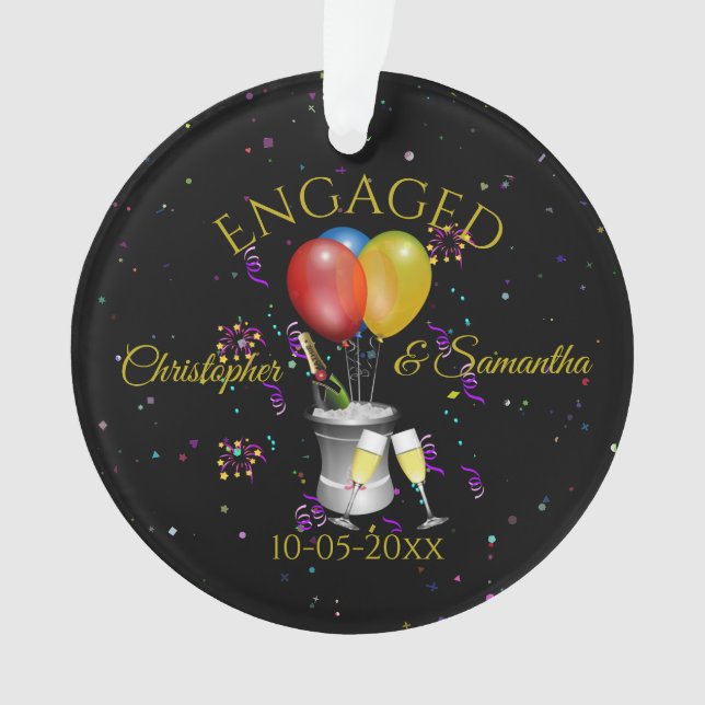 Verlobung Celebration Personalisiert Ornament (Vorderseite)
