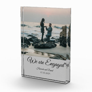 Verlobung Couple's Foto und Name Grau