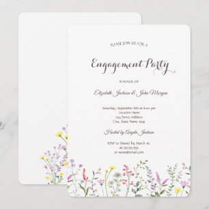 Verlobung der Aquarellfarben-Wildblume Einladung