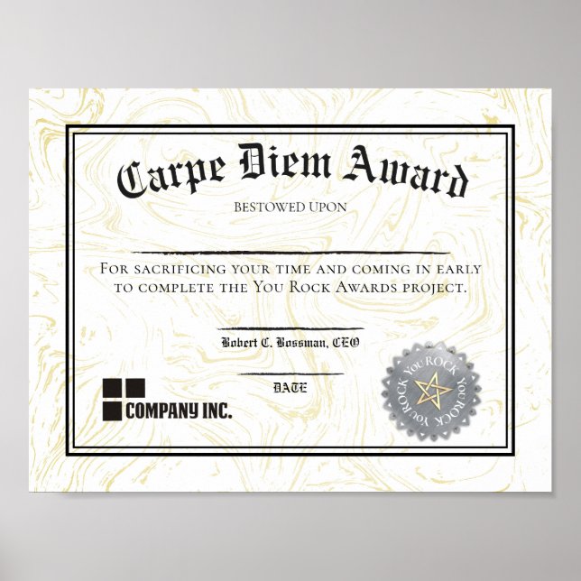 Verlobung der Mitarbeiter mit frühzeitiger Auszeic Poster (Vorne)