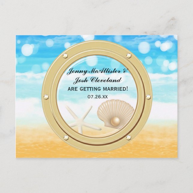 Verlobung des Hafens für Schiffe Save the Date Postkarte (Vorderseite)