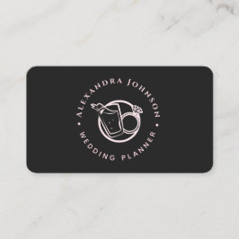Verlobung Diamond Ring & Drink Logo Hochzeitsthema Visitenkarte