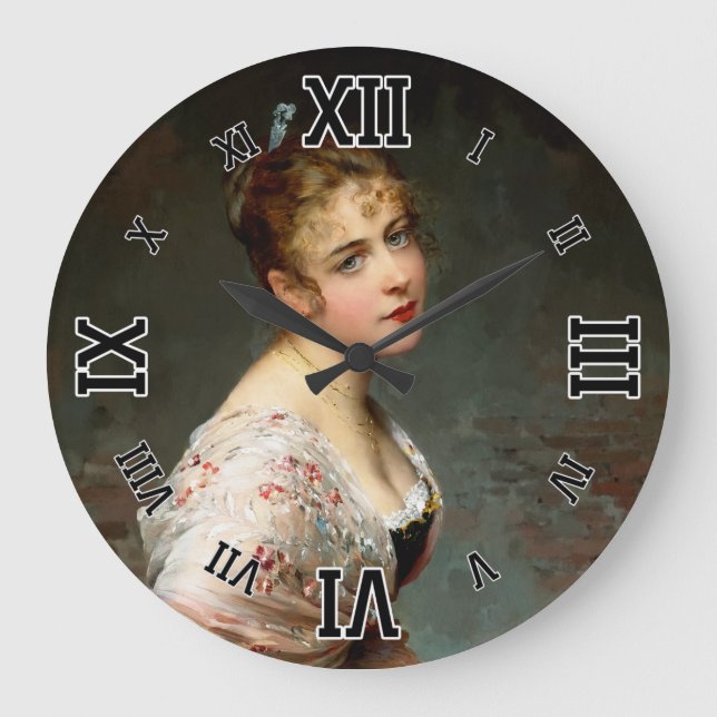 Verlobung durch Eugene de Blaas Große Wanduhr (Vorderseite)