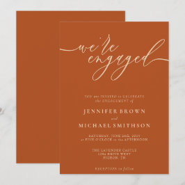 Verlobung Einfache Terracotta Einladung