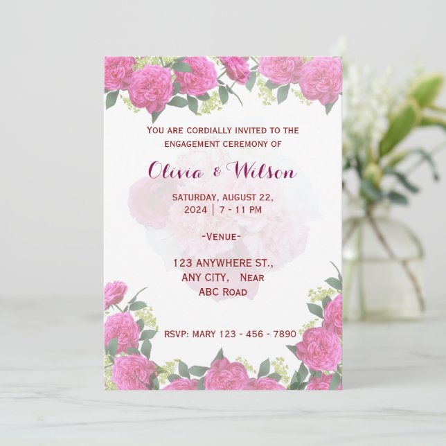 Verlobung Einladung (Stehend Vorderseite)