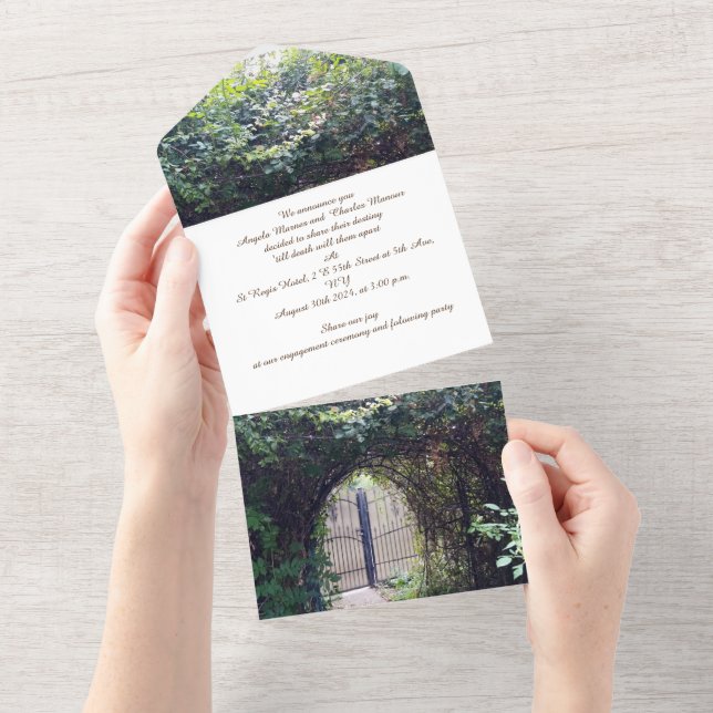 Verlobung Einladung Gate Garden (Abreißen)
