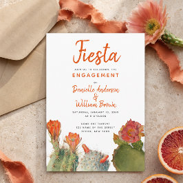 Verlobung Fiesta Cactus Blume Wasserfarbskript Einladung