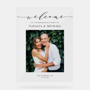 Verlobung Foto-Design mit schwarzem Dainty-Script Acrylschild