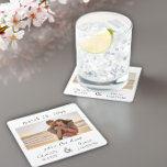 Verlobung Foto Hochzeitssache Datum speichern Rechteckiger Pappuntersetzer<br><div class="desc">Verlobung Foto Hochzeit speichern Sie das Datum Untersetzer. Einfaches modernes Design,  personalisiert mit Ihrem Foto,  dem Hochzeitstag und Ihren Namen.</div>